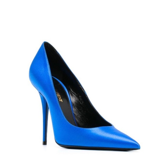 YSL Picasso Blue Crepe Pump - Picture 1 of 5